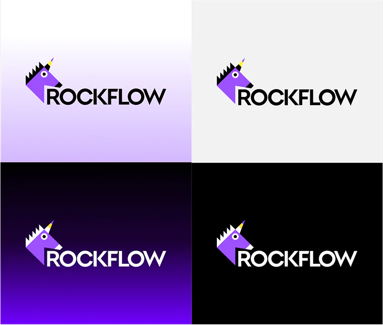 RockFlow logo color variations